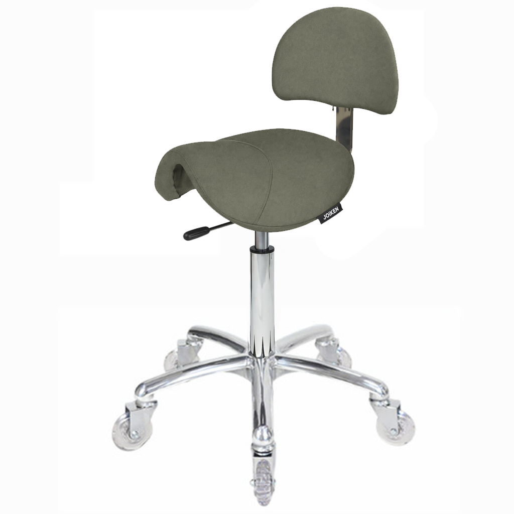 Joiken Saddle Stool - Chrome Base - Forest Green