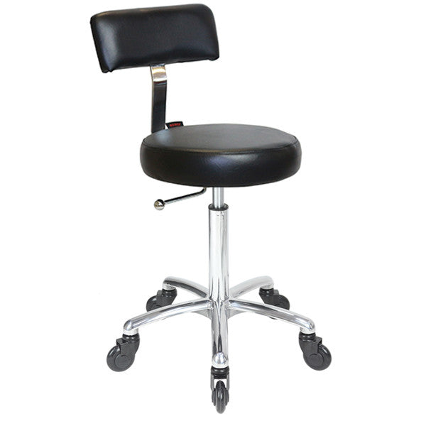 Joiken Sprint Stool - Chrome Base - Click'n'Clean Castor Wheels - Black