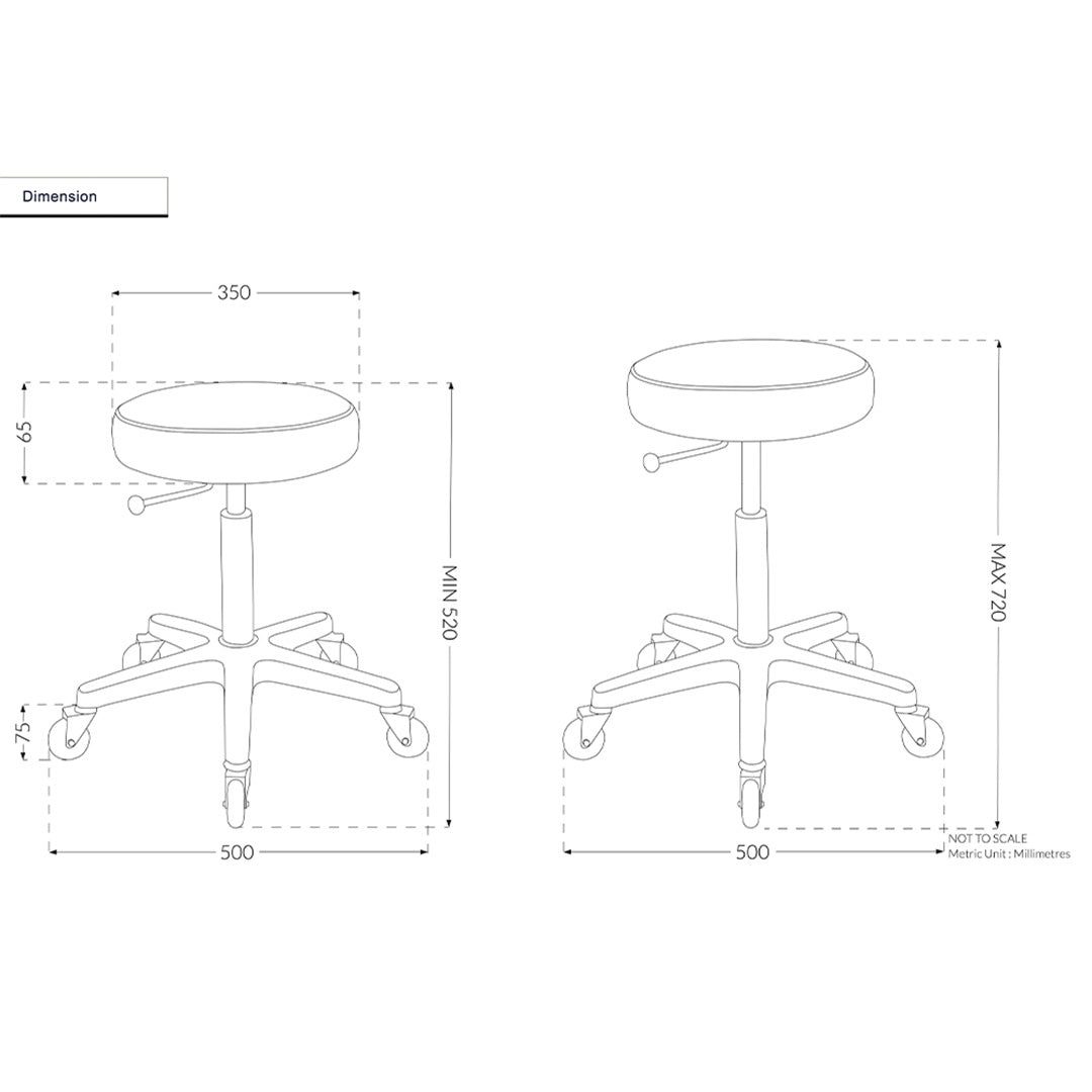 Joiken Turbo Stool - Chrome Base - Clear Castor Wheels - Forest Green