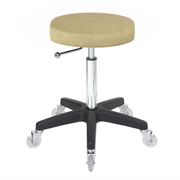 Joiken Turbo Stool - Black Base - Clear Castor Wheels - Sand