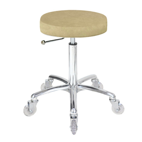 Joiken Turbo Stool - Chrome Base - Clear Castor Wheels - Sand