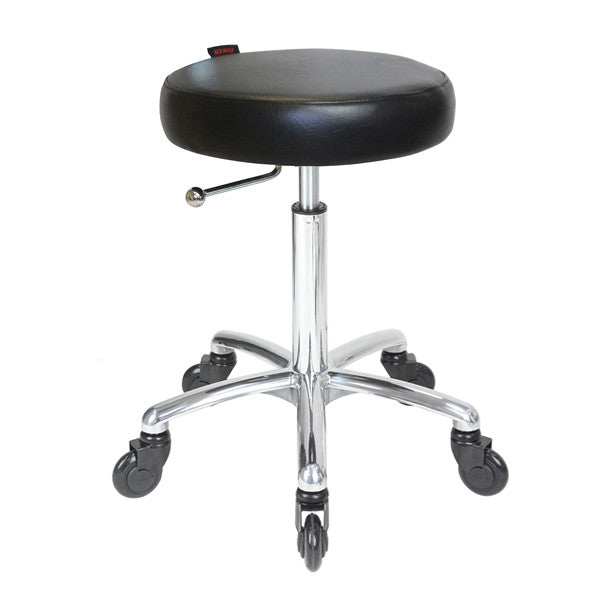 Joiken Turbo Stool - Chrome Base - Click'n'Clean Castor Wheels - Black
