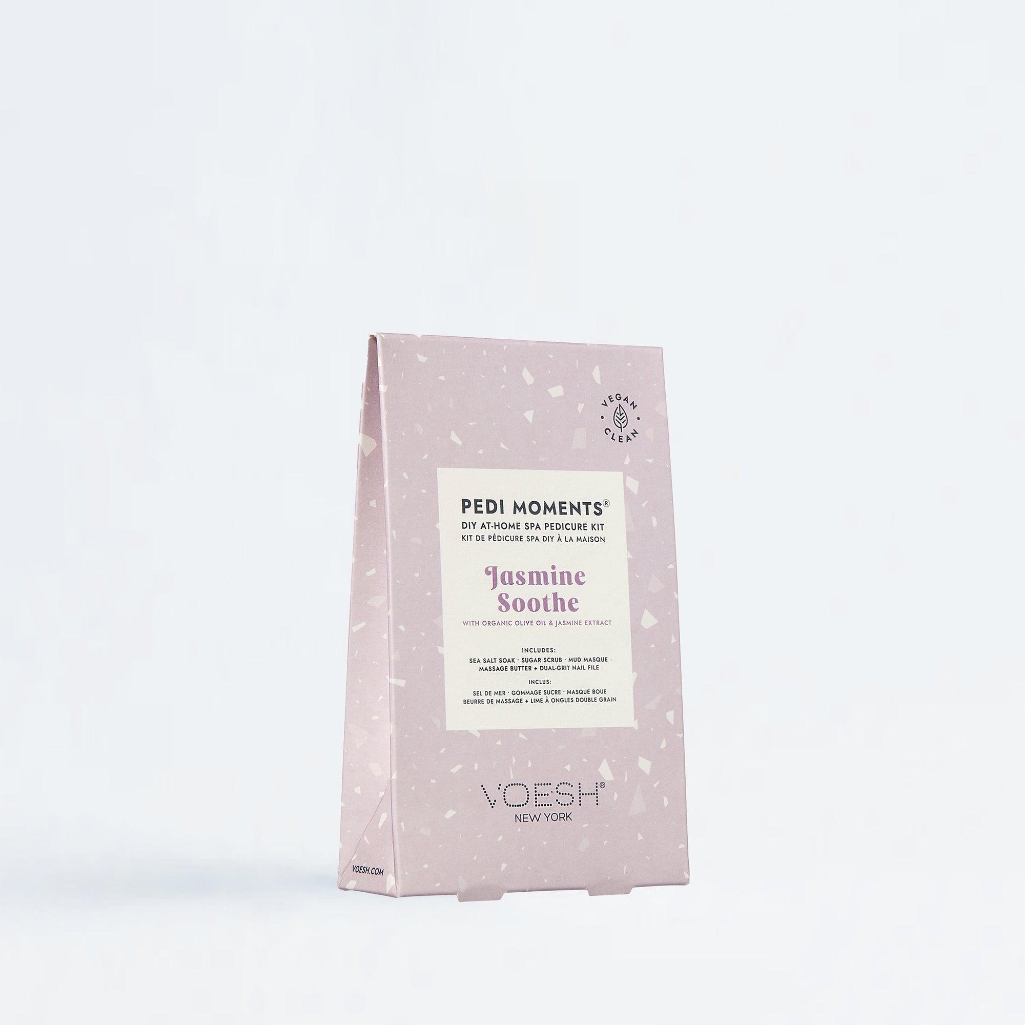 VOESH Pedi Moments Jasmine Soothe pedicure kit packaging on a white background