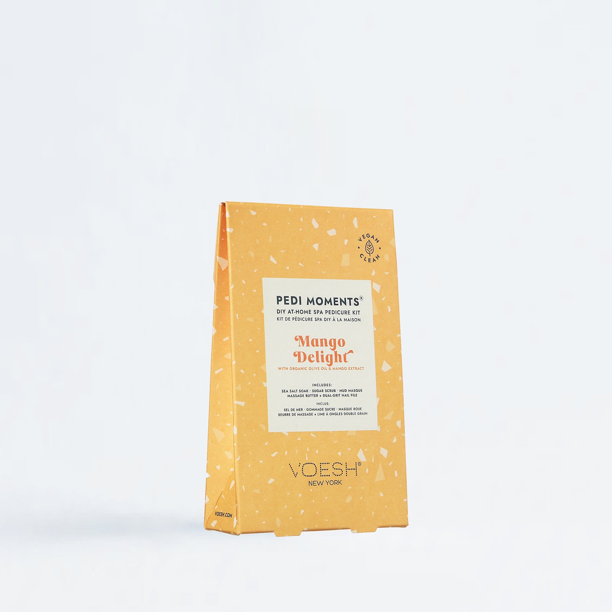 VOESH Pedi Moments Mango Delight pedicure kit packaging on a white background