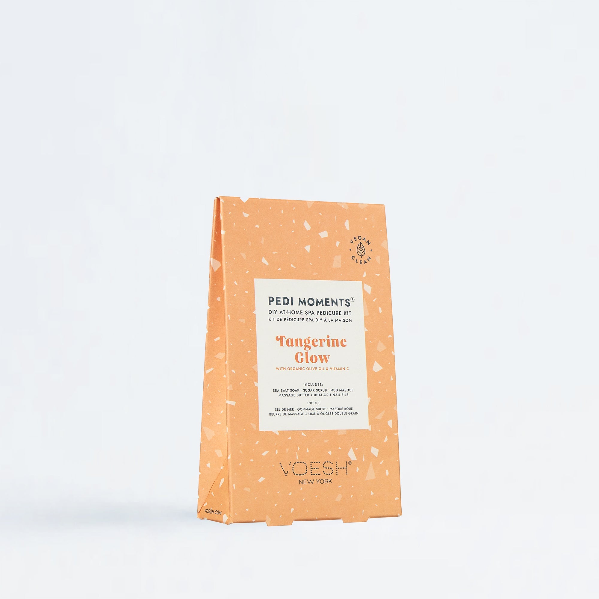 VOESH Tangerine Glow pedicure kit packaging on a white background