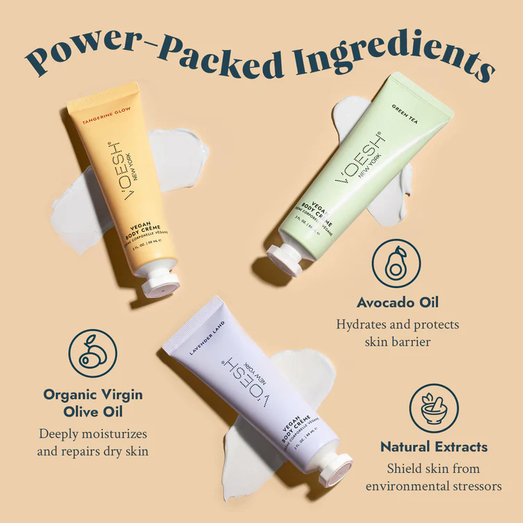 Voesh vegan creams with olive oil, avocado oil and natural extracts