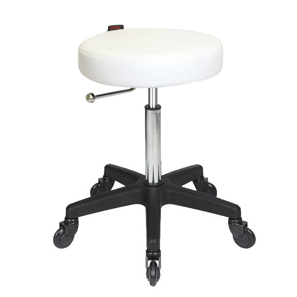 Joiken Turbo Stool - Black Base - Click'n'Clean Wheels - White