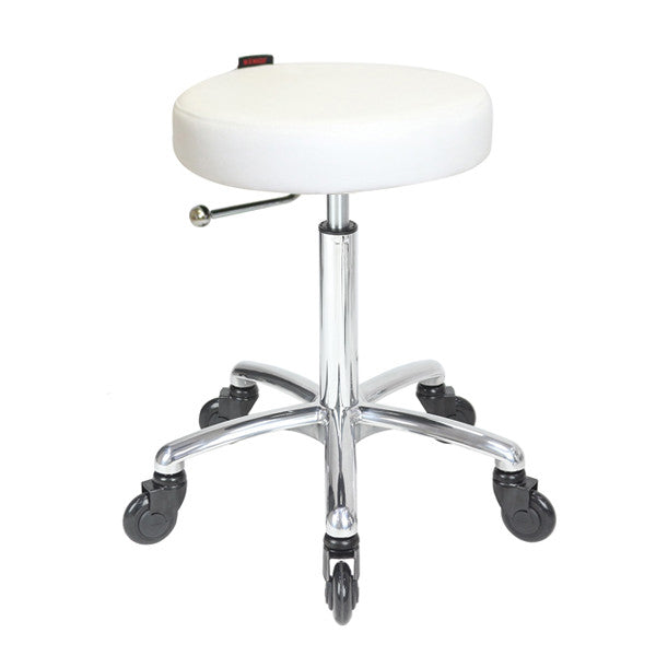 Joiken Turbo Stool - Chrome Base - Click'n'Clean Castor Wheels - White
