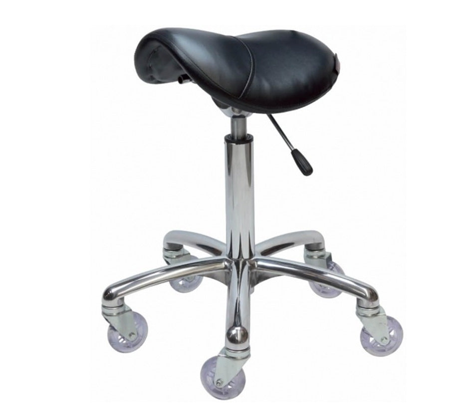 Joiken Saddle Stool No Back - Chrome with Black Upholstery – Barneys ...