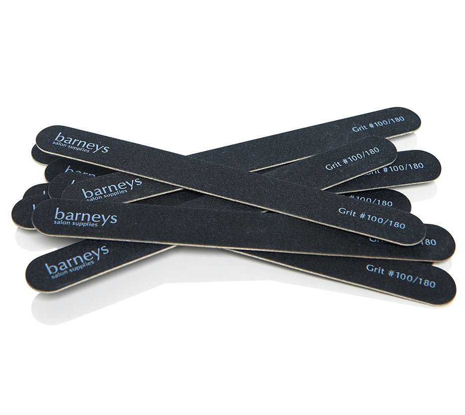 Barneys Disposable Black Nail File #100/180 Grit - 10 Pack