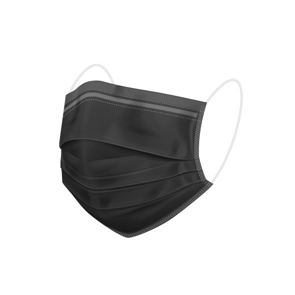 Barneys Disposable 3 Ply Face Mask - Black - 50 Pieces