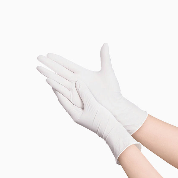 Barneys Nitrile Disposable Gloves Powder Free - White - Medium - 100 Pieces