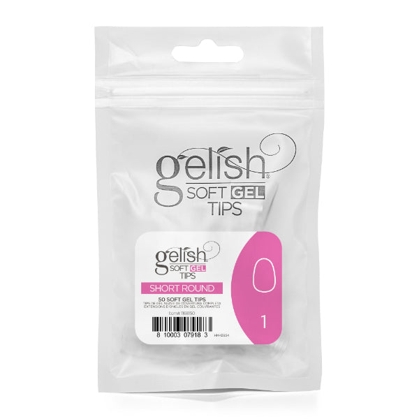 Gelish Soft Gel Tips 50PC Refill Pack - Short Round - Size 0 - 8