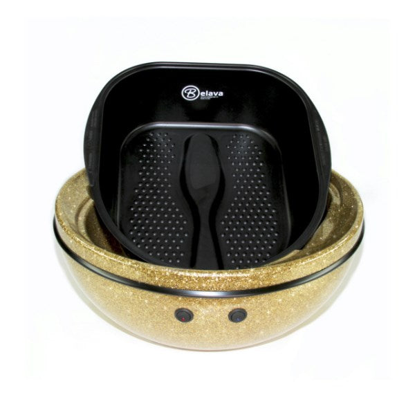 Belava Trio Pedicure Footspa Black with Gold Glitter Base & 20 Liners