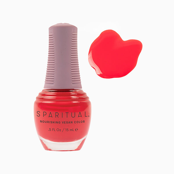 Sparitual Nourishing Lacquer Polish - Authentic Beauty - Red Coral Creme - 15ML